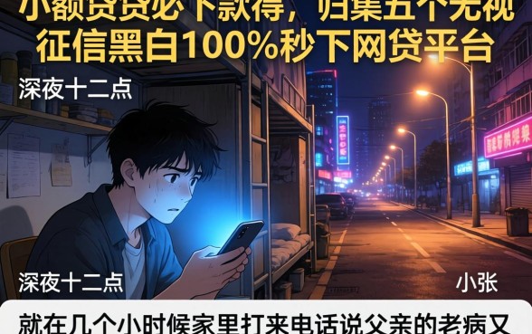 小额借贷必下款得，归集五个无视征信黑白100%秒下网贷平台