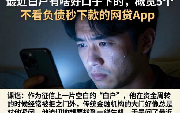 最近白户有啥好口子下的，概览5个不看负债秒下款的网贷app