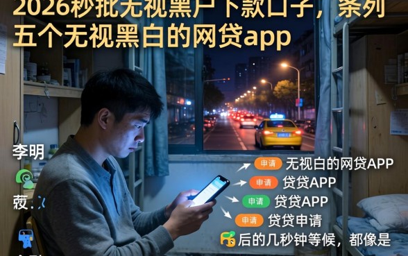 2026秒批无视黑户下款口子,条列五个无视黑白的网贷app