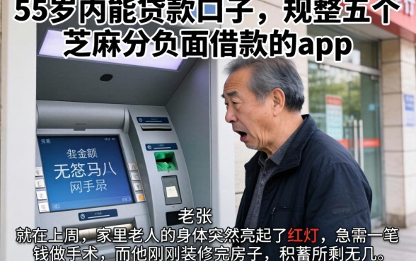 55岁内能贷款的口子，规整五个芝麻分负面借款的app