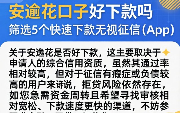 安逸花口子好下款吗，筛选5个快速下款无视征信的app