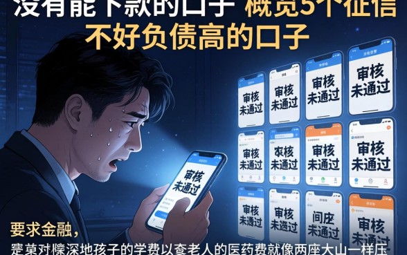 没有能下款的口子，概览5个征信不好负债高的口子