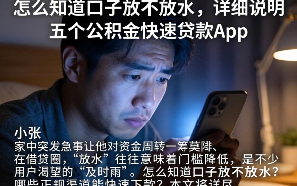 怎么知道口子放不放水，详尽说明五个公积金快速贷款app