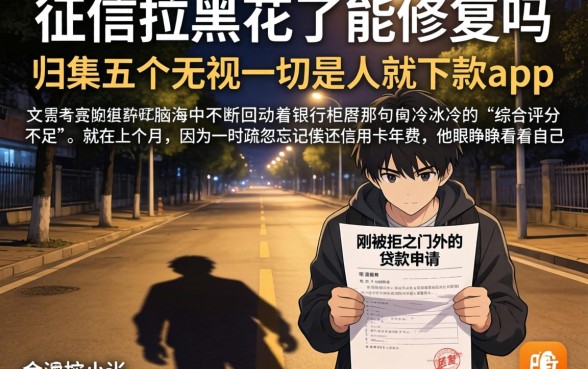 征信拉黑花了能修复吗，归集五个无视一切是人就下款app
