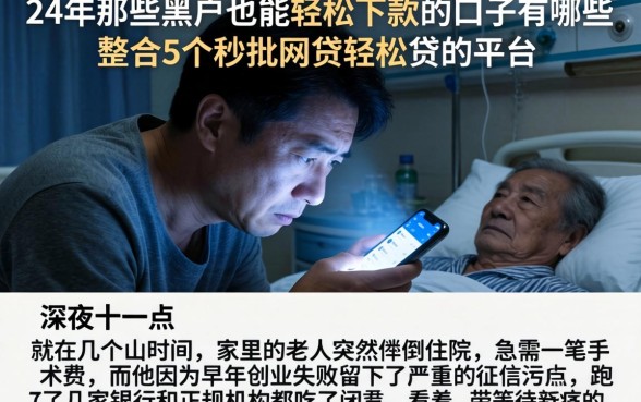 24年那些黑户也能轻松下款的口子有哪些，整合5个秒批网贷轻松贷的平台