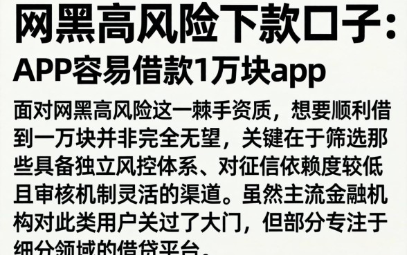 网黑高风险下款的口子，详细阐述五个APP容易借款1万块的app