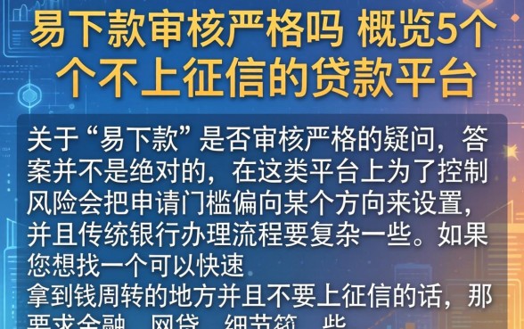 易下款审核严格吗，概览5个不上征信的贷款平台