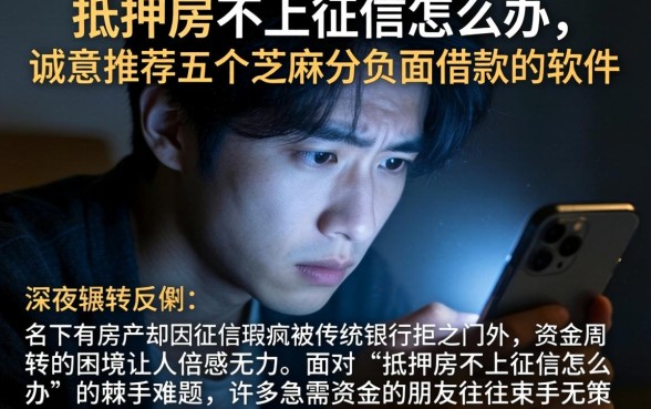 抵押房不上征信怎么办，诚意推荐五个芝麻分负面借款的软件
