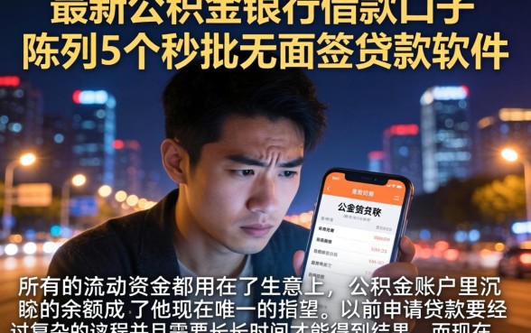 最新公积金银行借款口子，陈列5个秒批无面签贷款软件