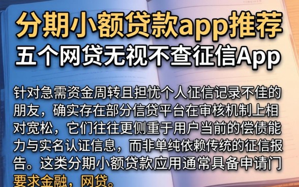 分期小额贷款app推荐，胪列五个网贷无视不查征信app