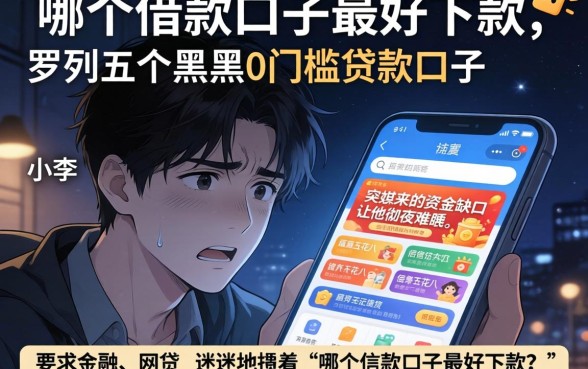 哪个借款口子最好下款，罗列五个黑户0门槛贷款口子