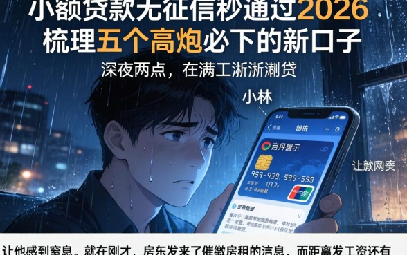 小额贷款无征信秒通过2026,梳理五个高炮必下的新口子