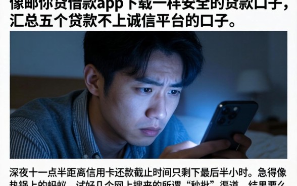 像邮你贷借款app下载一样安全的贷款口子，汇总五个贷款不上诚信平台的口子