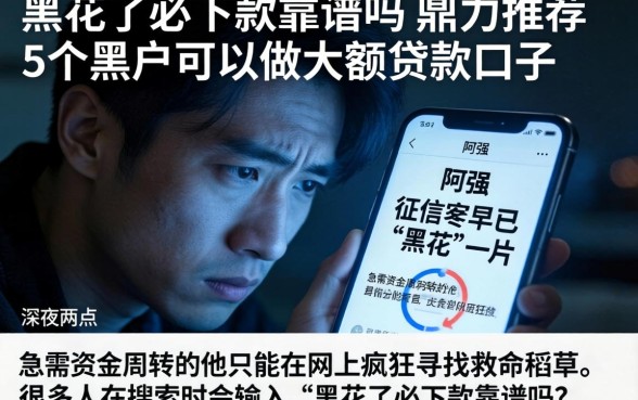 黑花了必下款靠谱吗,鼎力推荐5个黑户可以做大额贷款口子