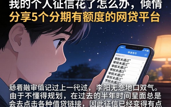 我的个人征信花了怎么办，倾情分享5个分期有额度的网贷平台