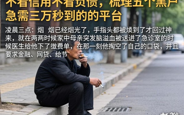 不看信用不看负债，梳理五个黑户急需三万秒到的的平台