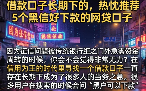 借款口子长期下的，热忱推荐5个黑户好下款的网贷口子