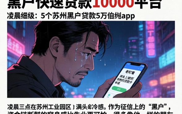 黑户快速贷款10000的平台，细致阐述5个苏州黑户贷款5万的app