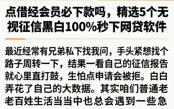 点借买会员必下款吗，精选5个无视征信黑白100%秒下网贷软件