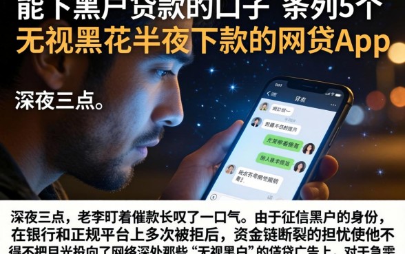 能下黑户贷款的口子，条列5个无视黑花半夜下款的网贷app