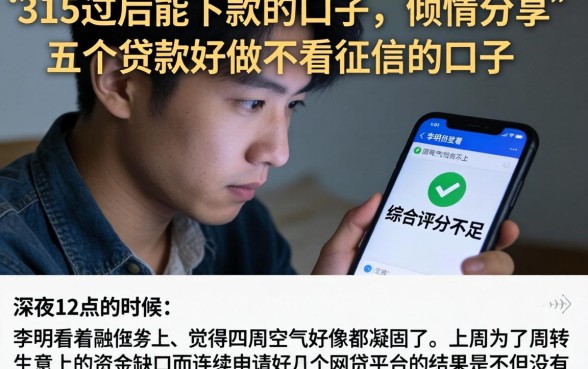 315过后能下款的口子，倾情分享五个贷款好做不看征信的口子