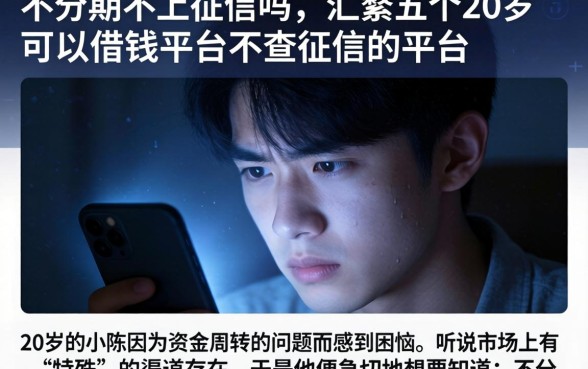 不分期不上征信吗，汇整五个20岁可以借钱平台不查征信的平台