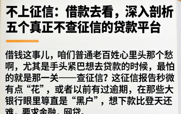 不上征信的借款怎么看，深入剖析五个真正不查征信的贷款平台