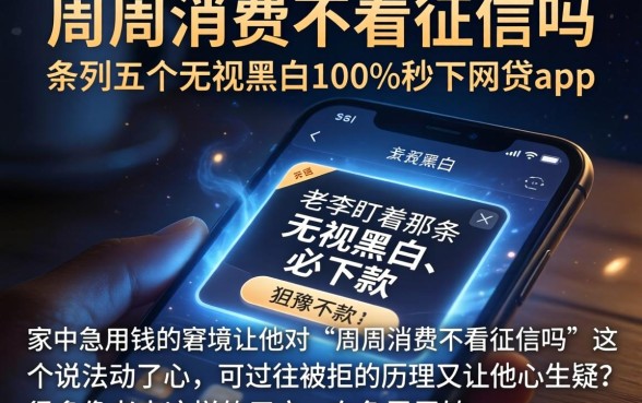 周周消费不看征信吗，条列五个无视黑白100%秒下网贷app