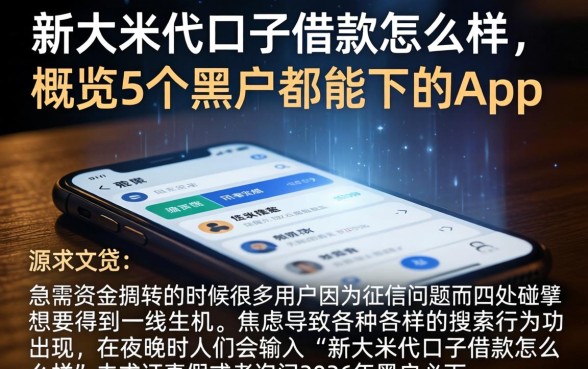 新大米代口子借款怎么样，概览5个黑户都能下的app