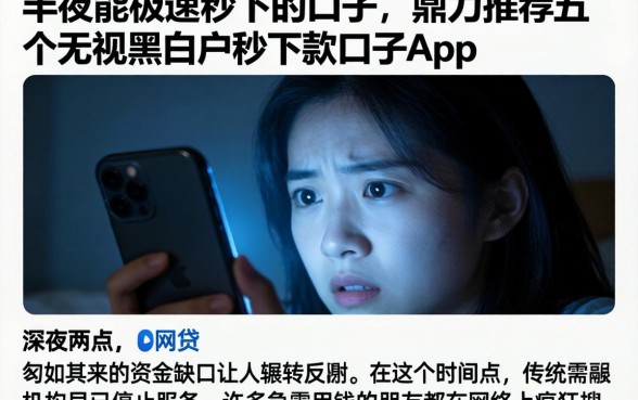 半夜能极速秒下的口子，鼎力推荐五个无视黑白户秒下款口子app