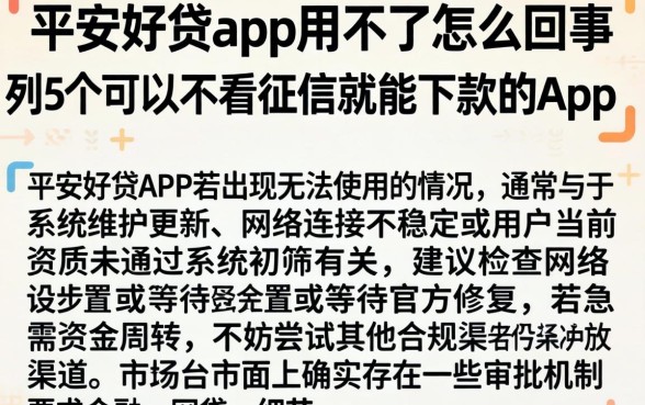 平安好贷app用不了怎么回事，胪列5个可以不看征信就能下款的app