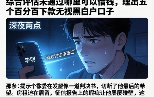 综合评估未通过哪里可以借钱，理出五个百分百下款无视黑白户口子