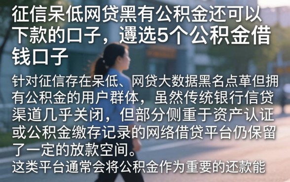征信呆账网贷黑有公积金还可以下款的口子，遴选5个公积金借钱口子