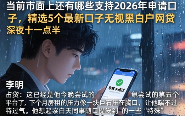 当前市面上还有哪些支持2026年申请的口子，精选5个最新口子无视黑白户网贷