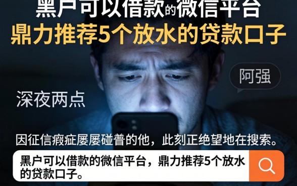 黑户可以借款的微信平台，鼎力推荐5个放水的贷款口子