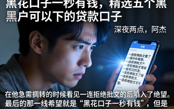 黑花口子一秒有钱，精选五个黑户可以下的贷款口子