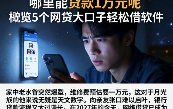 哪里能贷款1万元呢，概览5个网贷大口子轻松借软件