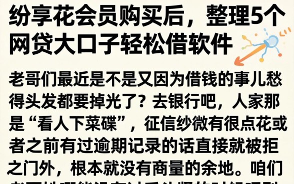 纷享花会员购买后，整理5个网贷大口子轻松借软件