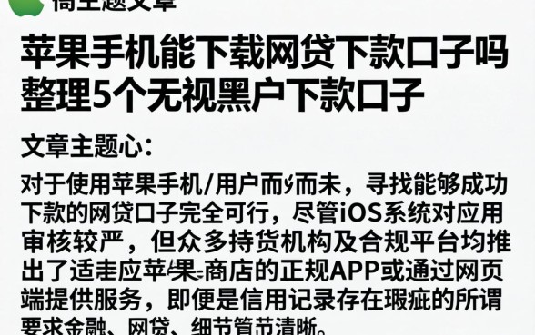 苹果手机能下载的网贷下款口子吗,整理5个无视黑户下款口子