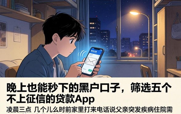 晚上也能秒下的黑户口子，筛选五个不上征信的贷款app