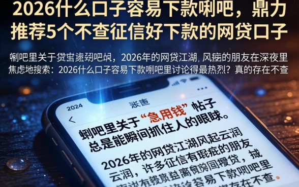 2026什么口子容易下款贴吧，鼎力推荐5个不查征信好下款的网贷口子
