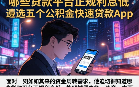 哪些贷款平台正规利息低,遴选五个公积金快速贷款app