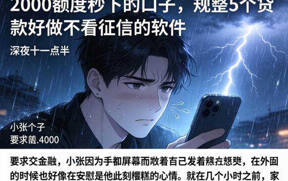 2000额度秒下的口子，规整5个贷款好做不看征信的软件