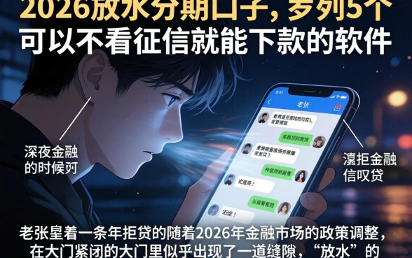 2026放水的分期口子，罗列5个可以不看征信就能下款的软件
