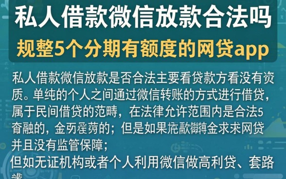 私人借款微信放款合法吗，规整5个分期有额度的网贷app