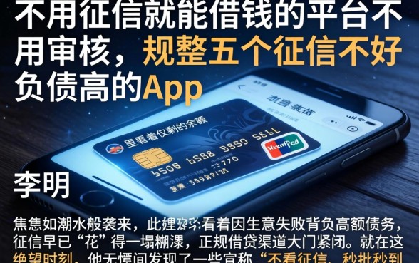 不用征信就能借钱的平台不用审核，规整五个征信不好负债高的app
