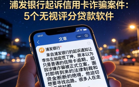 浦发银行起诉信用卡诈骗案件，概括5个无视评分的贷款软件