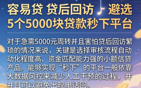 容易贷 贷后回访，遴选5个5000块贷款秒下平台