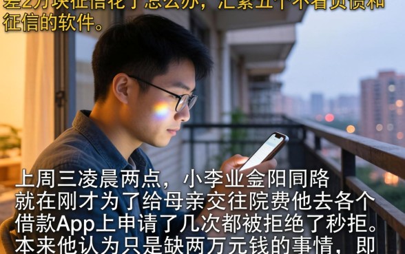差2万块征信花了怎么办，汇整五个不看负债和征信的软件