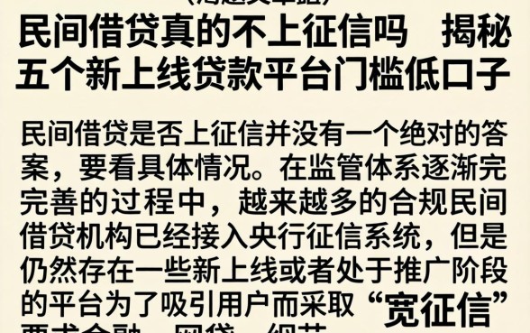 民间借贷真的不上征信吗，揭秘五个新上线贷款平台门槛低口子